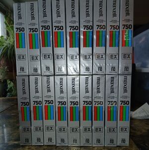 New Sealed lot of 18 Maxell 750 EX Cassette Tapes